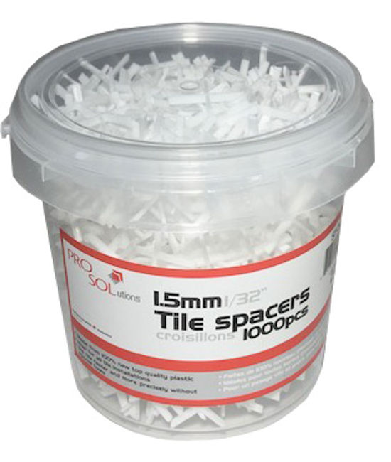 Tile Spacers X shaped 1.5mm (2/32") - Bucket of 1000