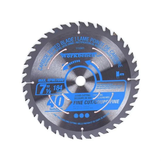 Saw Blade, Carbide Tipped 7 1/4" 40T