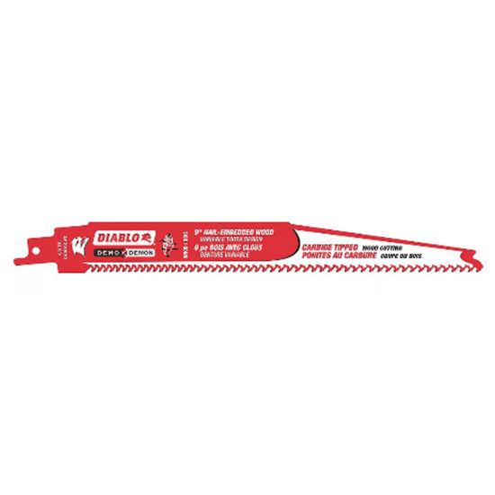 Reciprocating Saw Blade Demo Demon 5/7 TPI Carbide-Tipped 9" for Nail-Embedded Wood (Pack of 3)