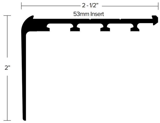 Carpet Safety Stair Nosing, Etched Aluminum