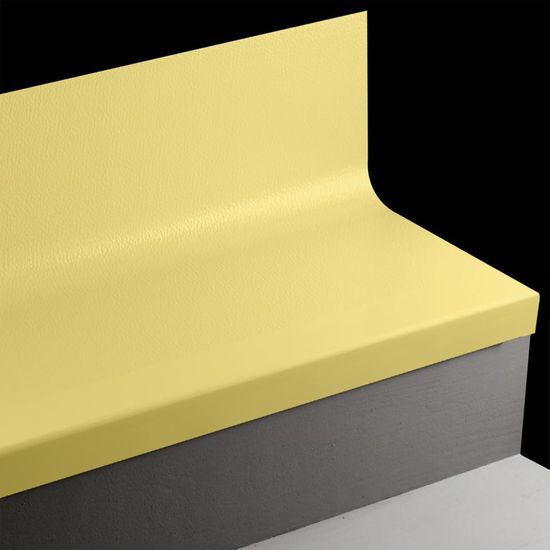 Angle Fit Rubber Stair Tread with Integrated Riser Hammered #TG7 Canary with Grit tape 108"