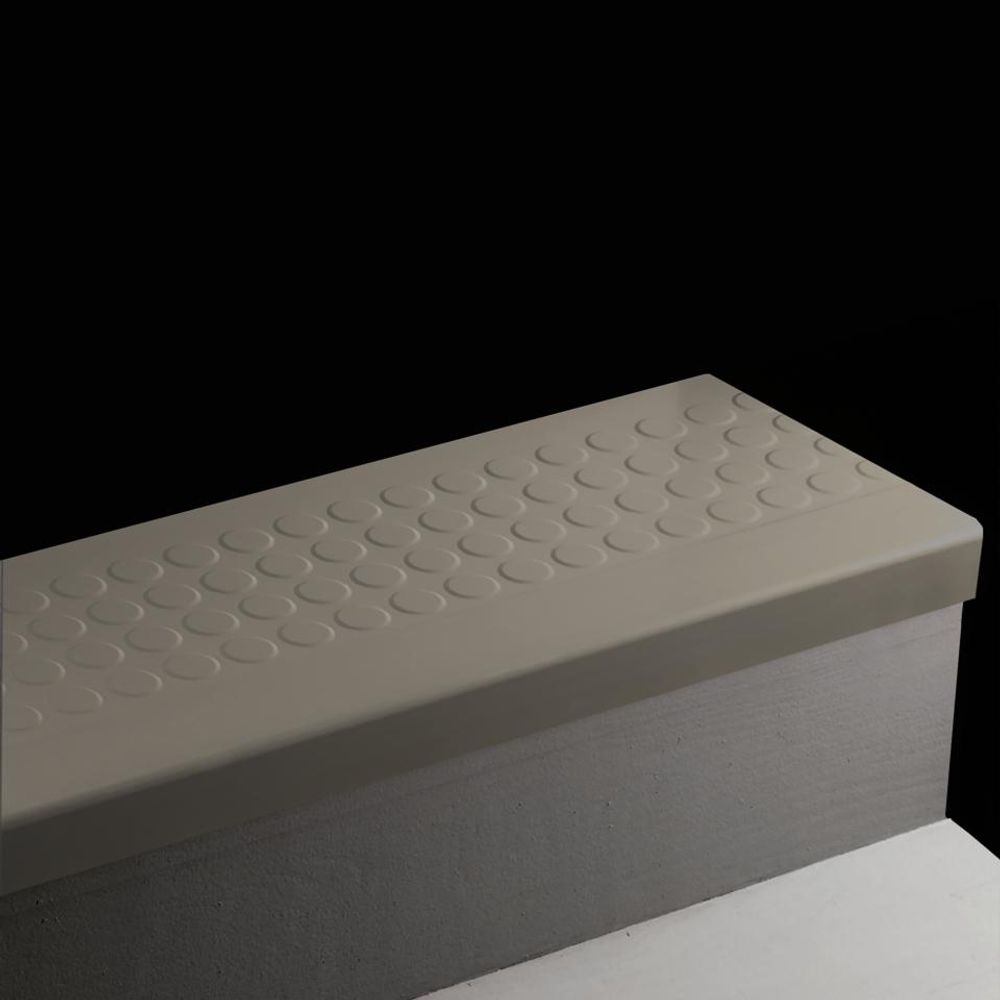 Johnsonite Angle Fit Rubber Stair Tread Raised Round 40 Black with