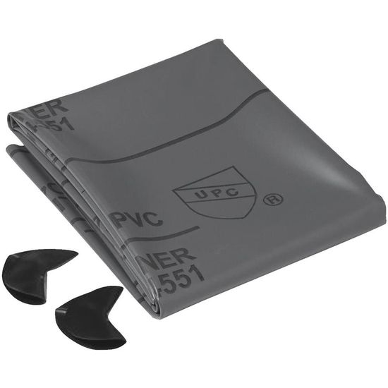 PVC Shower Pan Liner Kit, Grey - 40 mil x 5' x 6'