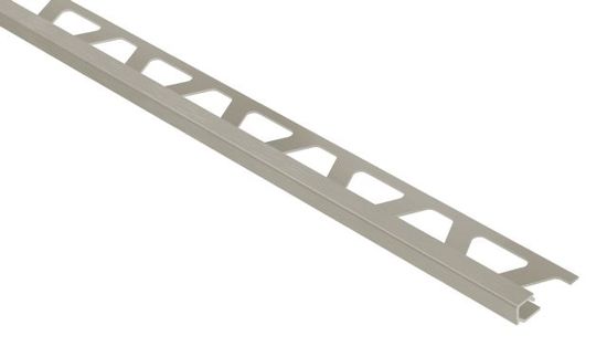 Square Edge Trim QUADEC - Brushed Nickel Aluminum 3/8" (10 mm) x 8' 2-1/2"