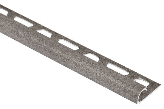 Bullnose Trim RONDEC - Aluminum Stone Grey 3/8" (10 mm) x 10' 