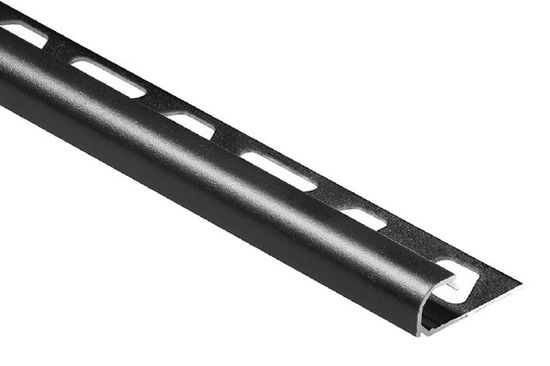 Bullnose Trim RONDEC - Aluminum Matte Black 7/16" (11 mm) x 10' 