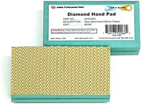 Diamond Hand Polishing Pad with Resin Bond Light Green 2000 Grit