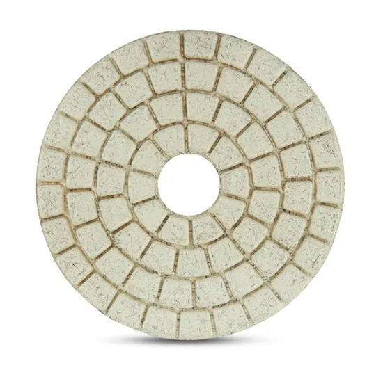 Wet Polishing Wheel Ceramica Buff with Hook & Loop White 4"