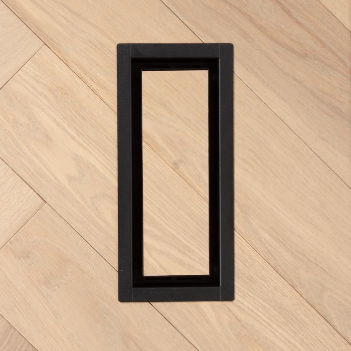 Aria Vent OG Collection - Matte Black Floor Vent 2x10 Inches, Customizable Tray, Retrofit Install, Steel Construction