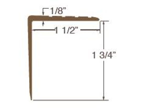 Vinyl Overlap Stair Nose Square #2 Brown - 1-3/4" (44.4 mm) x 1-1/2" x 12'