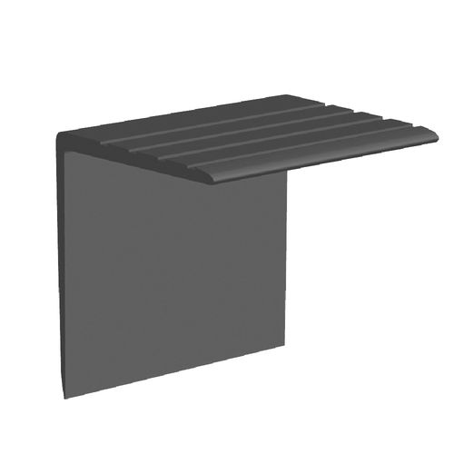 M-D PRO - Nez de marche carré en aluminium avec tombant Perforations en zigzag #BCL Bright Clear 1 3/8