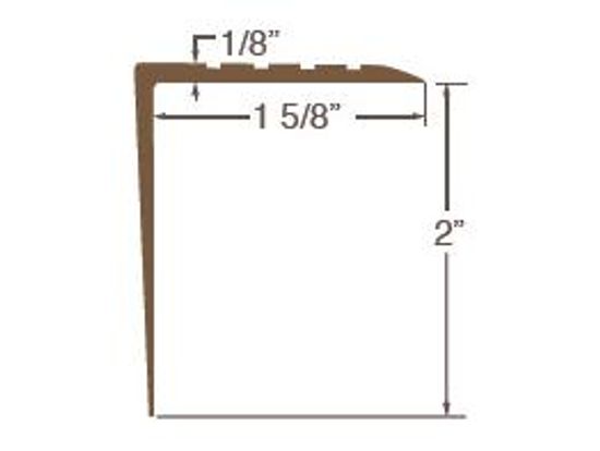 Vinyl Wide Overlap Stair Nose Square #2 Brown - 2" (50.8 mm) x 1-5/8" x 12'