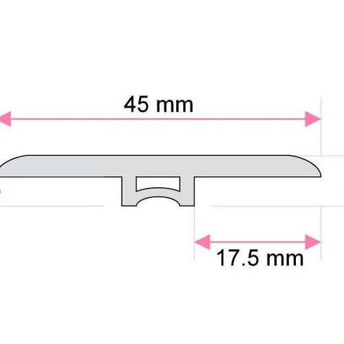 Futura Transitions - Nez d'escalier pour vinyle LVT 622 en Aluminium noir gravé 1/2
