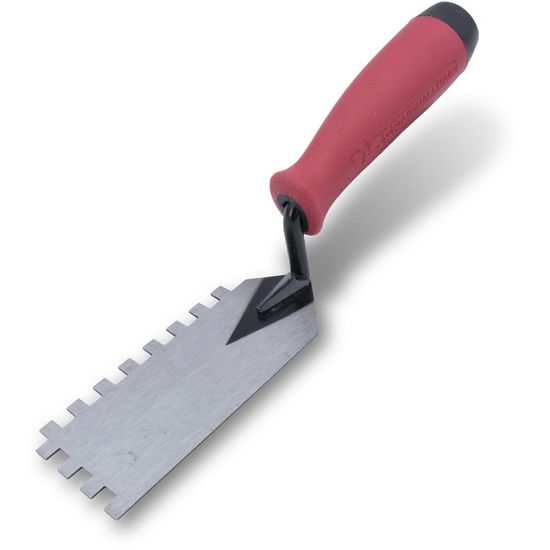 Square-Notch Margin Trowel 2" x 5" QLT 1/4" x 1/4" x 1/4" with Soft Grip Handle