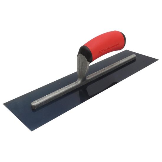 Finishing Trowel QLT Polished Tempered Blue Steel 5" x 24" with Soft Grip Handle