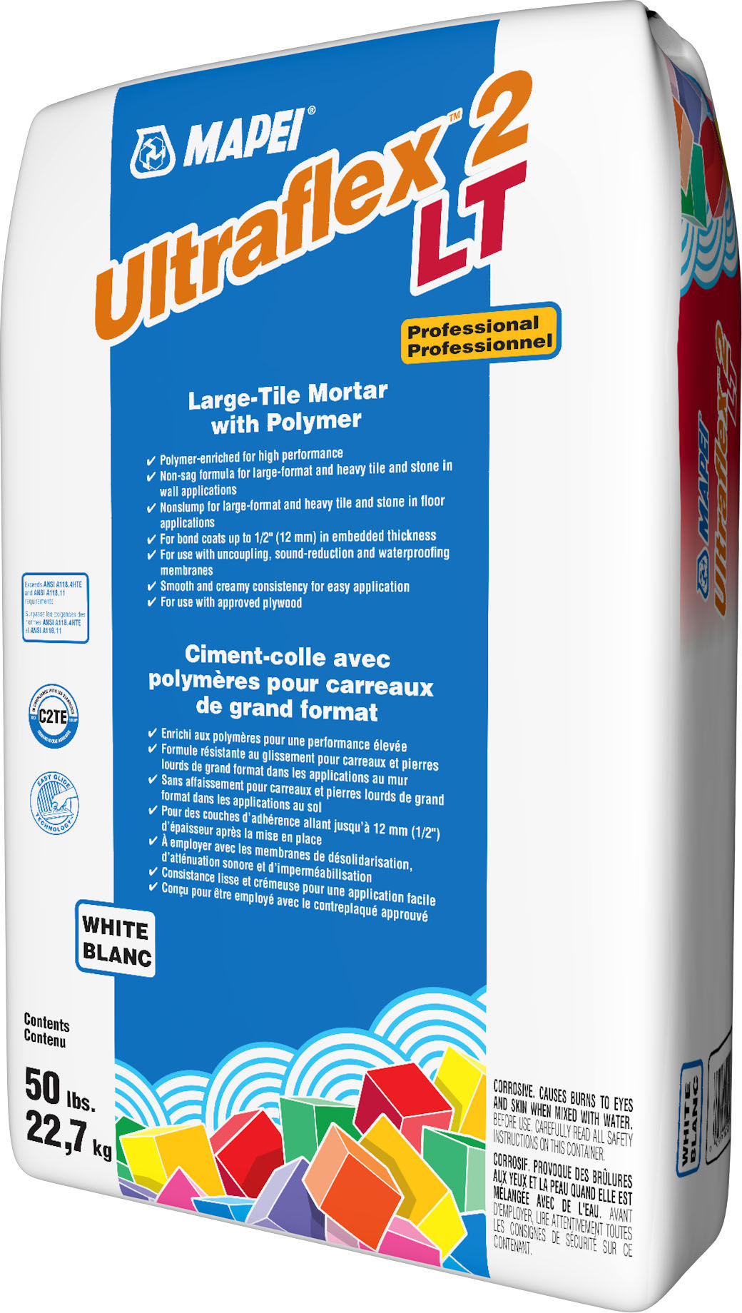 Mapei Ultraflex 2 LT Large-Tile Mortar with Polymer, White - 50 lb 