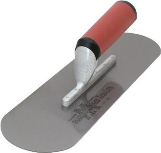 Pool Trowel High Carbon Steel 4" x 14" with a Straight DuraSoft Handle and Fix with 6 Rivets