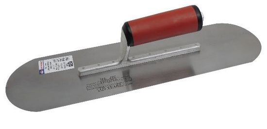 Pool Trowel High Carbon Steel 4-1/2" x 16" with a Straight DuraSoft Handle and Fix with 8 Rivets