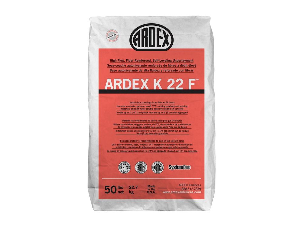 Ardex K 22F HighFlow FiberReinforced SelfLeveling Underlayment, Gray 50 lb (24867) FloorBox