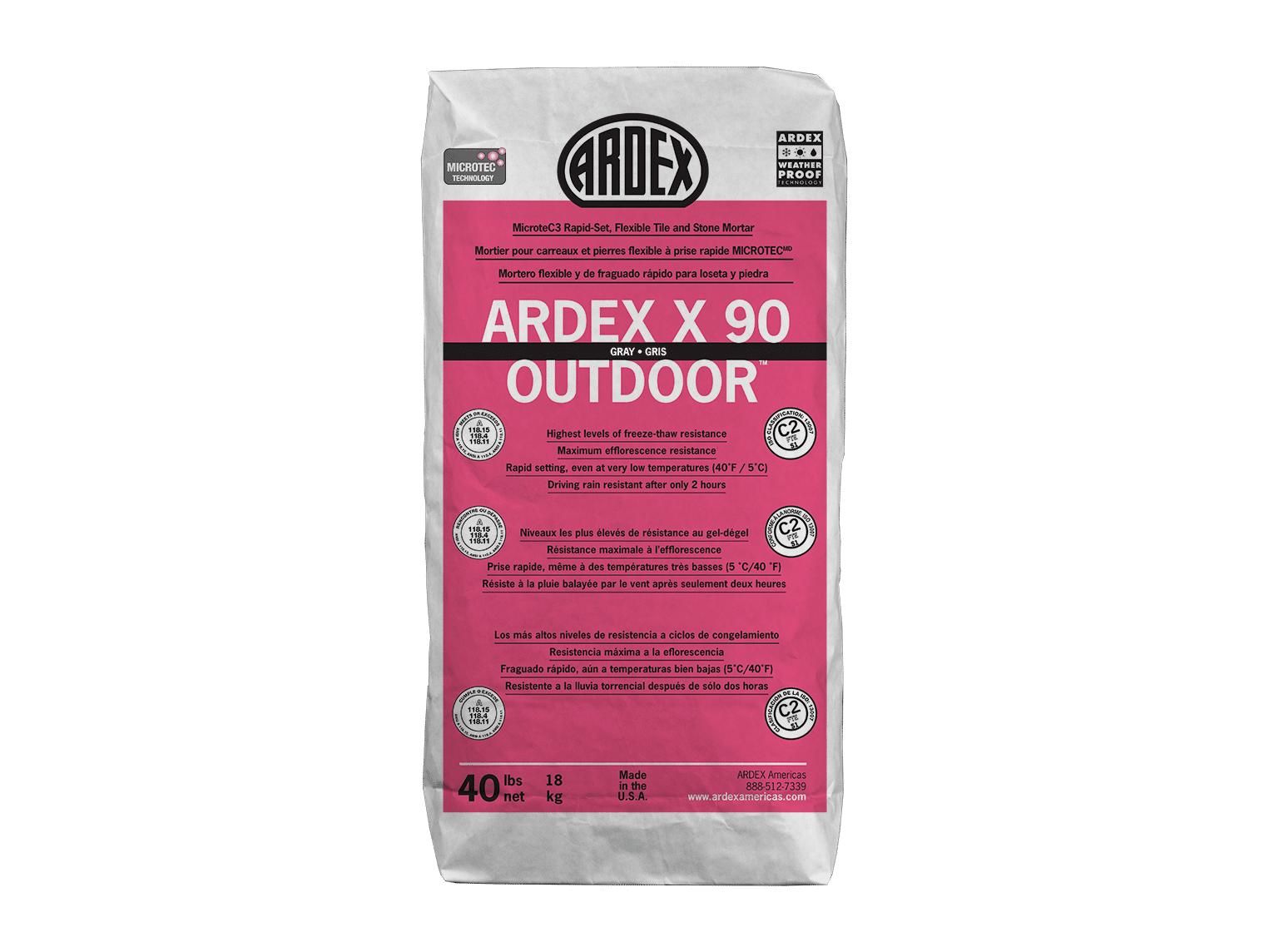 Ardex - X 90 OUTDOOR MicroteC3 Rapid-Set Flexible Tile & Stone