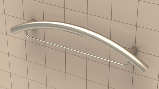 Combination Curved Grab Bar Victoria Series ADA Brushed Nickel Contemporary 24" 