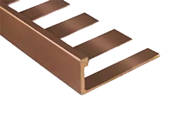 Bordure de tuile plate Contour Bronze foncé satiné 3/8" (10 mm) x 8'