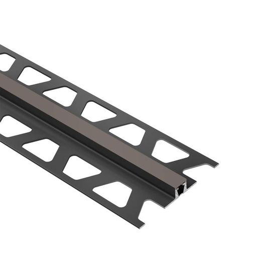 DILEX-BWB Surface Joint Profile with 3/8" (10 mm) Wide Movement Zone - PVC Plastic Dark Anthracite 3/8" x 8' 2-1/2"