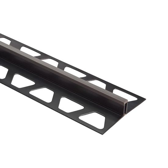 DILEX-BWS Surface Joint Profile with 3/16" Movement Zone - PVC Plastic Dark Anthracite 3/8" (10 mm) x 8' 2-1/2"