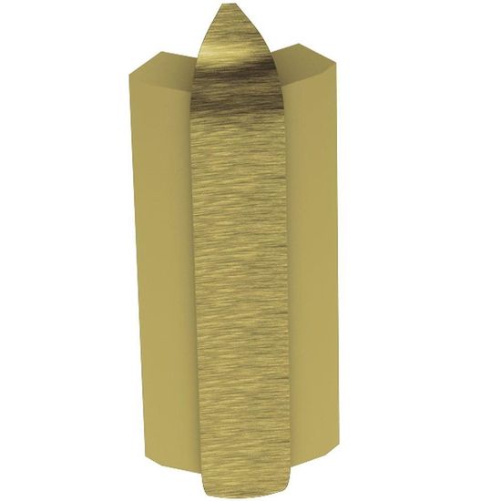 RONDEC-STEP Outside Corner 135° with Vertical Leg 1-1/2"  - Aluminum Anodized Brushed Brass 3/8" (10 mm) 