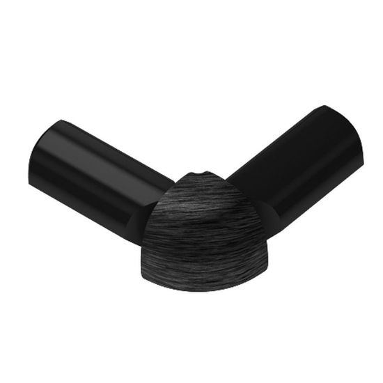 RONDEC 2-Leg Outside Corner 90° - Aluminum Anodized Brushed Black 3/8" (10 mm) 