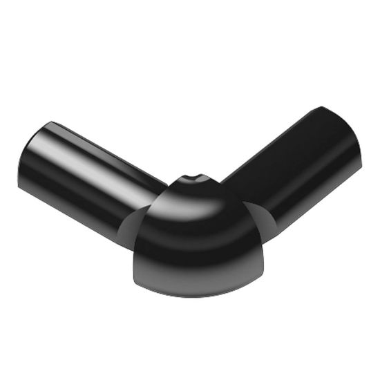 RONDEC 2-Leg Outside Corner 90° - Aluminum Anodized Bright Black 3/8" (10 mm) 