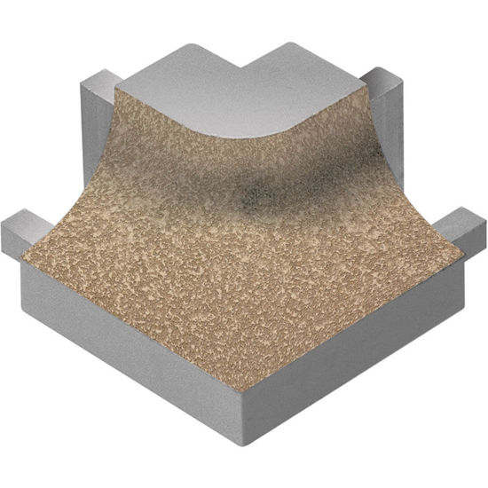 DILEX-AHK Round Outside Corner 90° with 3/8" (10 mm) Radius - Aluminum Beige