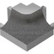 DILEX-AHK Round Outside Corner 90° with 3/8" Radius Aluminum Stone Grey