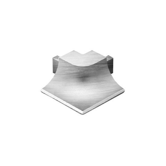 DILEX-AHKA Outside Corner 90° with 3/8" (10 mm) Radius - Aluminum Anodized Brushed Chrome