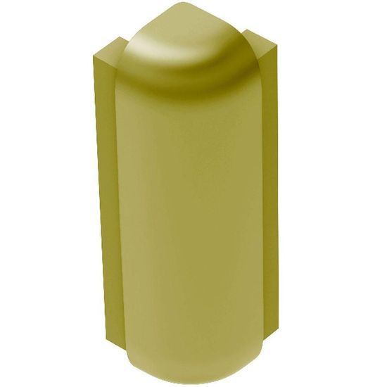 RONDEC-STEP Outside Corner 90° with Vertical Leg 2-1/4"  - Aluminum Anodized Matte Brass 3/8" (10 mm) 