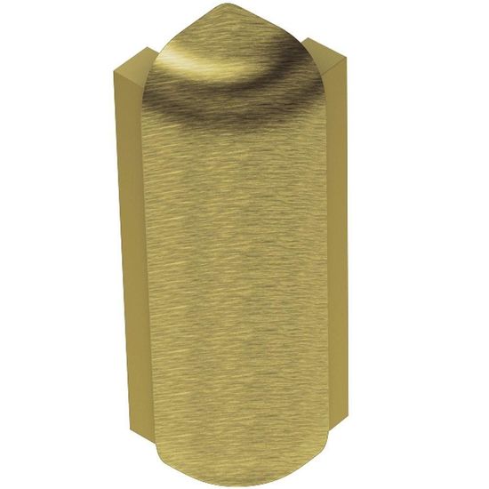 RONDEC-STEP Outside Corner 90° with Vertical Leg 1-1/2"  - Aluminum Anodized Brushed Brass 3/8" (10 mm) 