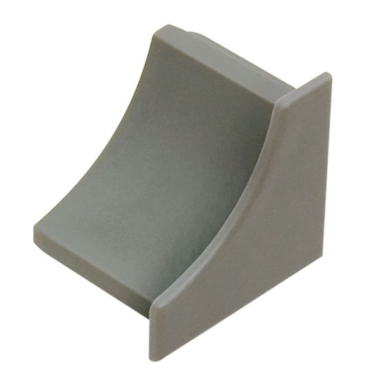 DILEX-HKW End Cap with 11/16" (18 mm) Radius - PVC Plastic Grey