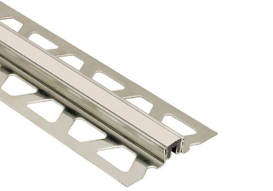DILEX-KSN Surface Movement Joint Profile with 7/16" Cream Insert - Stainless Steel (V2) 3/8" (10 mm) x 8' 2-1/2"
