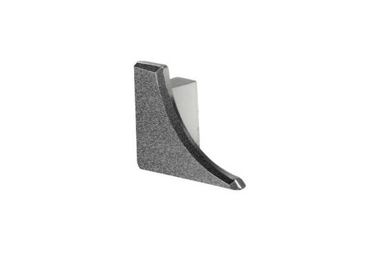 DILEX-AHKA Left End Cap with 3/8" (10 mm) Radius - Aluminum Stone Grey