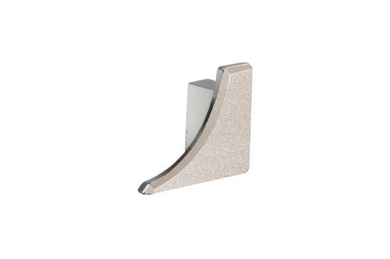 DILEX-AHKA Right End Cap with 3/8" (10 mm) Radius Aluminum Ivory