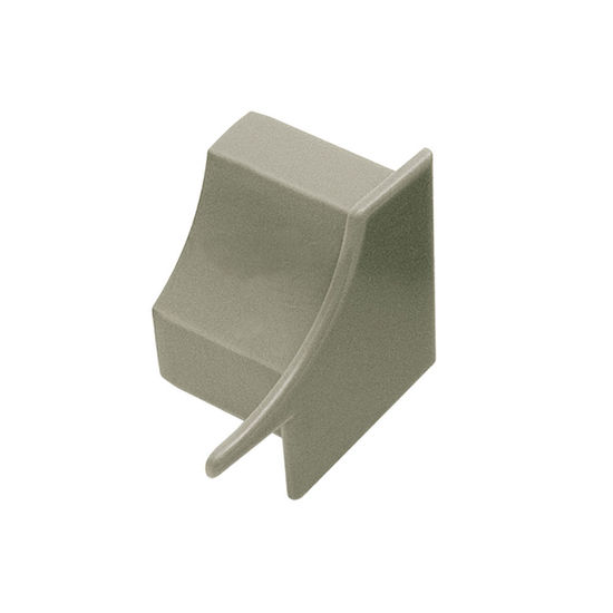 DILEX-HK Right End Cap with 11/16" (18 mm) Radius - PVC Plastic Grey