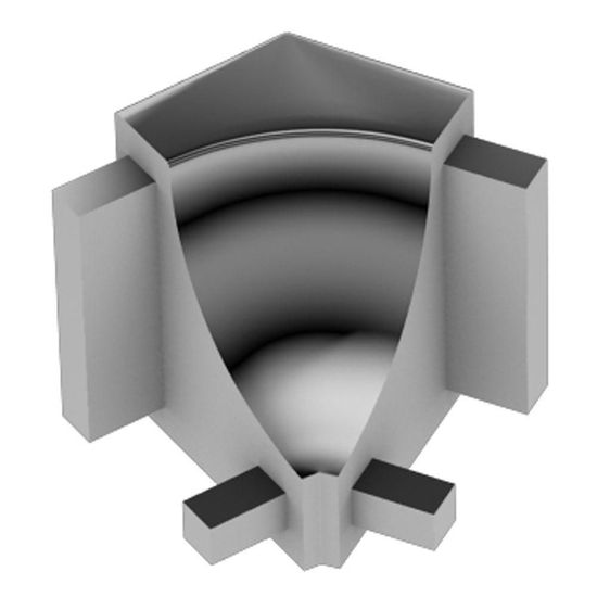 DILEX-AHK Coin intérieur 135° avec un radius de 3/8" (10 mm) - aluminium anodisé chrome poli