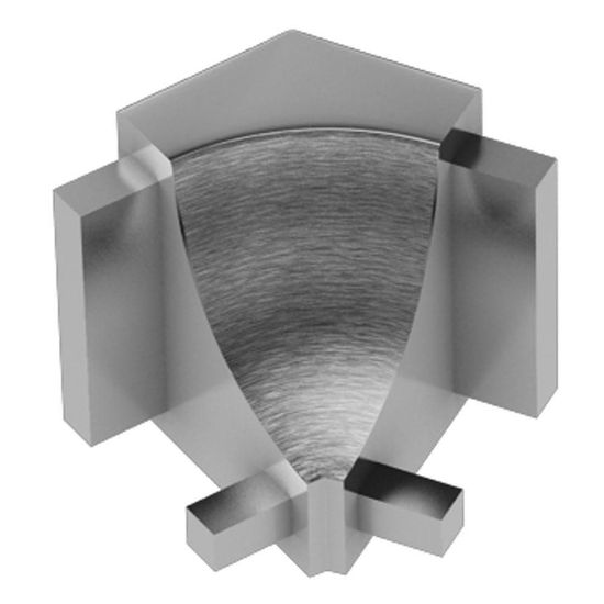 DILEX-AHK Coin intérieur 135° avec un radius de 3/8" (10 mm) - aluminium anodisé chrome brossé