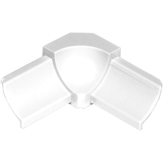 DILEX-PHK Inside Corner 135° with 3/8" (10 mm) Radius - PVC Plastic Bright White