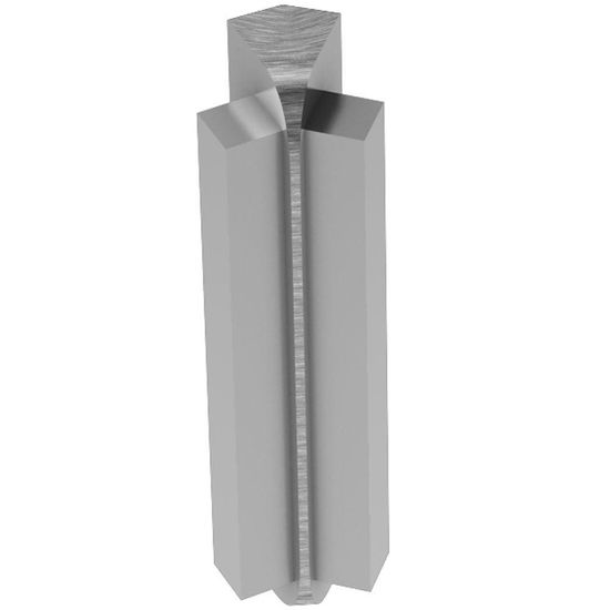 RONDEC-STEP Inside Corner 135° with Vertical Leg 1-1/2"  - Aluminum Anodized Brushed Chrome 3/8" (10 mm) 