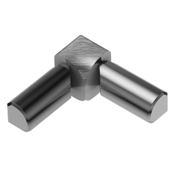 RONDEC 2-Leg Inside Corner 90° - Aluminum Anodized Brushed Chrome 3/8" (10 mm) 