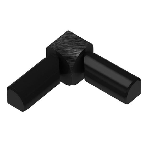 RONDEC 2-Leg Inside Corner 90° - Aluminum Anodized Brushed Black 3/8" (10 mm) 