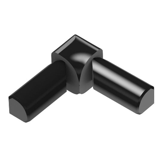 RONDEC 2-Leg Inside Corner 90° - Aluminum Anodized Bright Black 3/8" (10 mm) 