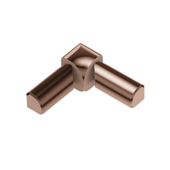 RONDEC 2-Leg Inside Corner 90° - Aluminum Anodized Polished Copper 3/8" (10 mm) 