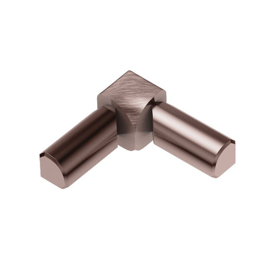 RONDEC 2-Leg Inside Corner 90° - Aluminum Anodized Brushed Copper 3/8" (10 mm) 